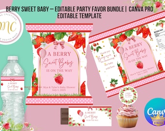 Berry Sweet Baby Editable Party Favor Bundle