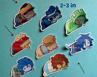 Paquete de 8 pegatinas inspiradas en Forsaken Roblox