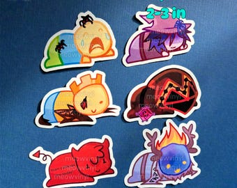 Paquete de 6 pegatinas inspiradas en Forsaken Roblox