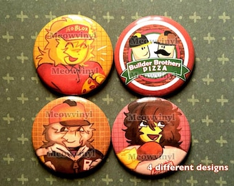 Roblox Work at a Pizza Place Pin back buttons - Builderman, Shedletsky, Forsaken
