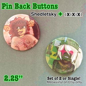 SHEDLETSKY 1x1x1x1 Pin Back button 2.25’’ FORSAKEN