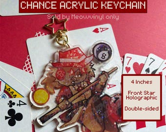 Llavero acrílico Chance Milestone IV de Roblox Forsaken de 4 pulgadas