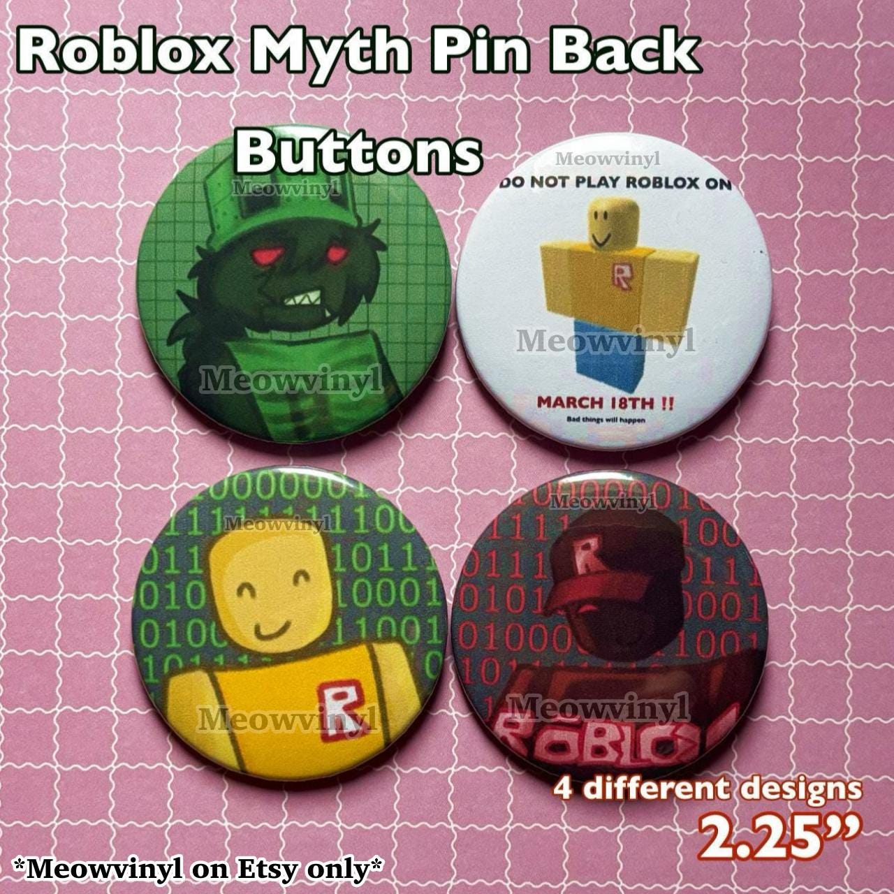 Roblox MYTH ピンバックボタン - John Doe、Guest666、1x1x1x1 - Etsy 日本