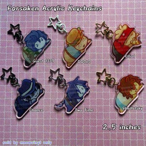 FORSAKEN Acrylic Keychain 2.5 inch - Roblox 007n7 TwoTime Chance Shedletsky Guest1337 Elliot