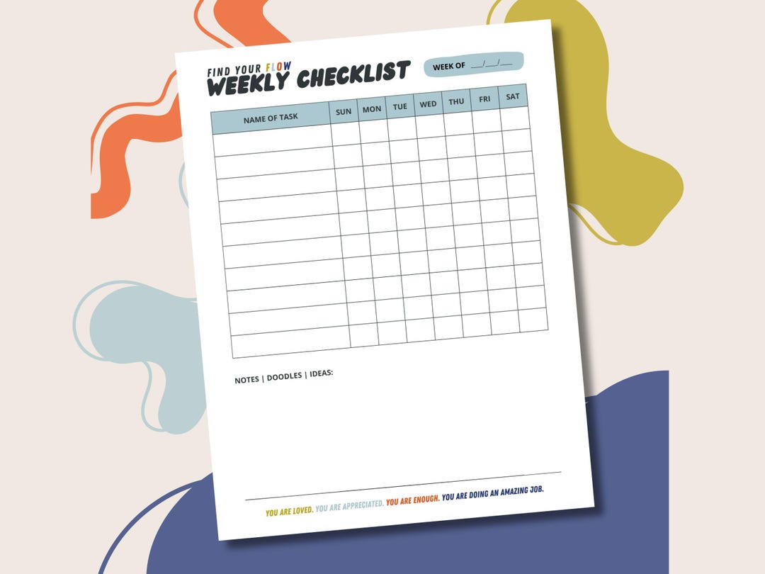 Printable Weekly Checklist, Habit Tracker, To-do List - Etsy
