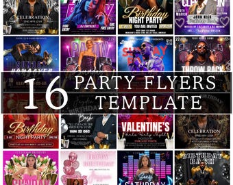 Party Flyers Bundle, Club Party Flyers, Night Club Flyers, Freaknik Party Flyer, Birthday Event Flyer Sunday Hangover Party Flyer Pool Party