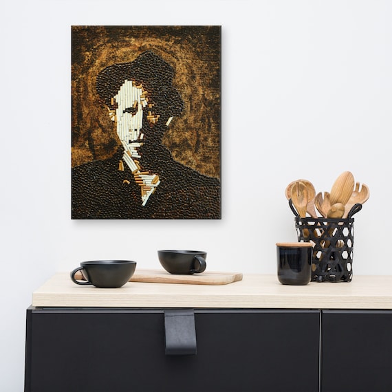 coffee and cigarettes tom waits Coffee & Cigarettes - Tom Waits Mixed Medium Portrait Print
