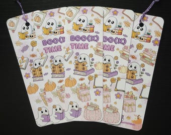 Cute Ghost Halloween Bookmark, Lavender Tassel