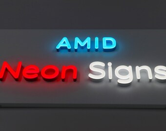Custom LED Neon Sign, Battery Operated, Plug-In or Hardwired, Mounted on Custom Color Backboard