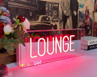 Custom Neon Light Box Sign, AA Battery Powered and Plug-In