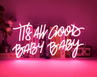 Personalized Neon Sign, Light Up Name LED Sign for Wall Décor, Bedroom, Wedding ( It's Wall Good Baby Baby ) 24"x 20"