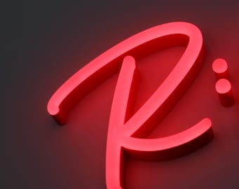 Custom LED Neon Channel Letter Sign, Battery Operated, Plug-In or Hardwired