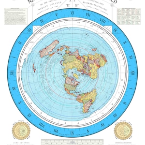 Gleason's Karte, flache Erde, 8k, Projektive Geometrie, antike Karte, Karte von 1892, flache Karte, arktischer Kreis, antike Weltkarte, 8k Karte, Artefakt