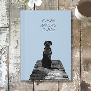 Personalized Peaceful Dog Journal | Custom Text Notebook | Dog Lovers Custom Journal | Custom Book Text | Quote Notebook Cover With Dog