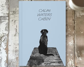 Personalized Peaceful Dog Journal | Custom Text Notebook | Dog Lovers Custom Journal | Custom Book Text | Quote Notebook Cover With Dog