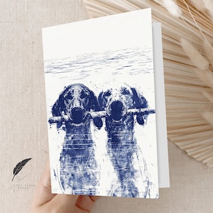 Wasserhunde Dackel Treibholz | Niedliche Hund Grußkarte | Nachricht anpassen oder innen leer | Grußkarte mit Tiermotiv & Umschläge | Vielen Dank