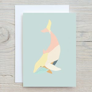 de remerciement d'invitation de baleine | de voeux Sea Life | Chambre de bébé baby shower | Message personnalisé ou blanc à l'intérieur | Cartes de correspondance et enveloppes