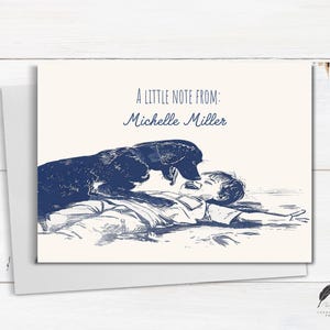 carte de correspondance personnalisée de <br> Profitez-en ! Personnaliser le nom | de plage côtière d'amusement | Papeterie Merci pour chien | Cartes et enveloppes