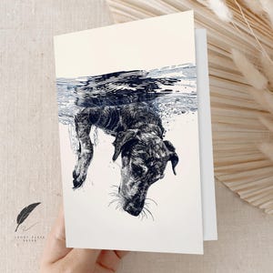 Plongée Jack Russell | Carte de voeux mignonne de chien | Message personnalisé ou blanc à l'intérieur | de correspondance et enveloppes Animal | Merci Papeterie