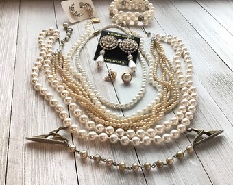 Brown Bridesmaid Jewelry Taupe and Bronze 10mm Single Strand Faux Pearl Necklace Light Gold