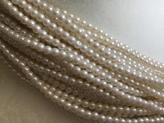 Pearl necklace, draping pearl necklace, cream pea… - image 7