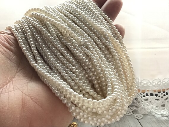 Pearl necklace, draping pearl necklace, cream pea… - image 9