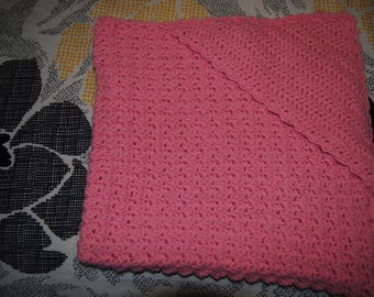 Pink Crocheted Baby Afghan or Blanket