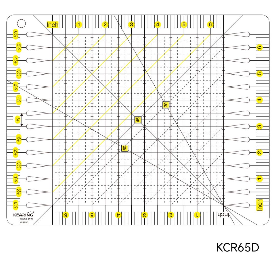 Kearing® Slotted Quilting Ruler, Non-slip Acrylic Strip Cutting Ruler ...