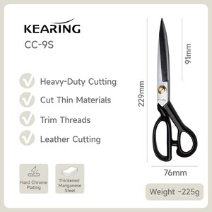 Heavy Duty Fabric Scissors | Tailors Shears for Dressmaking, Sewing, Quilting - 9" 10" 11" 12" image 3