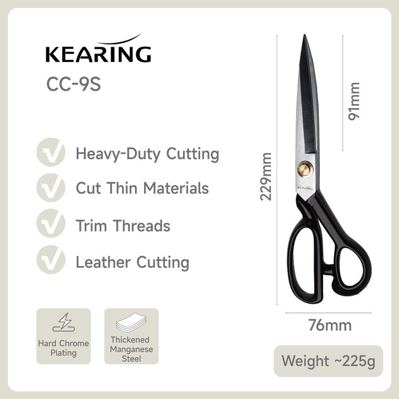 Heavy Duty Fabric Scissors | Tailors Shears for Dressmaking, Sewing, Quilting - 9" 10" 11" 12" image 3