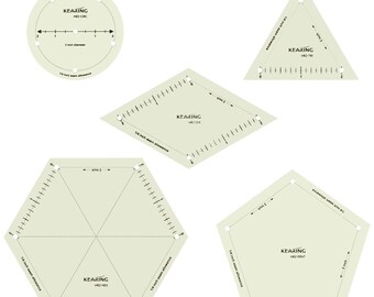 Kearing® Hot Hem Ruler,  Hot Iron Ruler Set, 5-Piece Patented Heat-Resistant Sewing, Quilting Templates