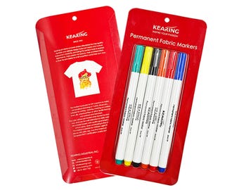 Kearing® Permanent Fabric Markers | Personalized T-Shirts, Bags, Shoes | No-Fade Fabric Paint Pens for DIY Crafting & Custom Textile Design