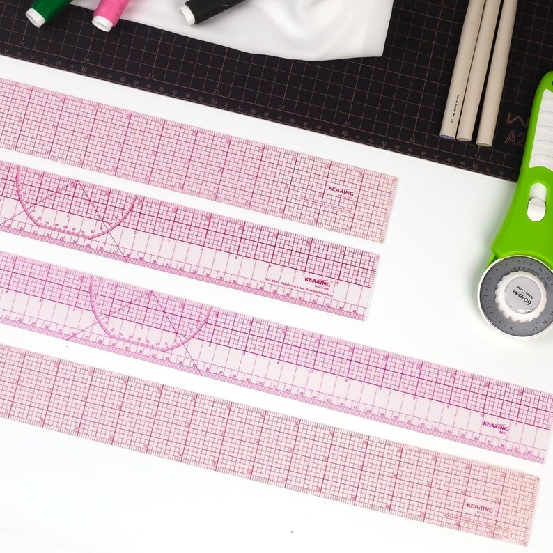 Sewing Patterning Ruler Clear Pattern Grading Ruler, Dual Scale Sewing Graph Ruler for Quilting ...