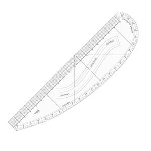 Acrylic Clear Pattern Master Ruler for Sewing, 16&quot; or  24&quot;, Side Curve, Armhole, Neckhole, Sleeve Curve, Upper & Under Arm Ruler