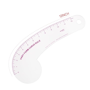 Kearing® Transparent Vary Form French Curve Ruler for Sewing, Pattern Making 12&quot;, 18&quot; or 24&quot;