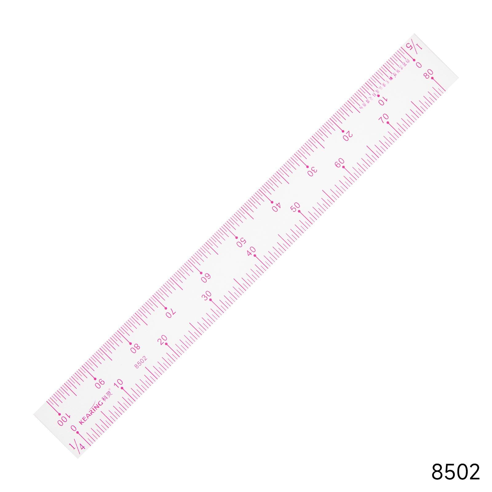 Kearing® Plastic Scale Ruler, Transparent Drafting Ruler for Technical ...