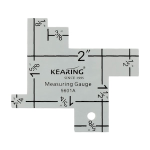 Kearing Seam Gauge for Sewing or Quilting, 1/8&quot; to 2&quot; Aluminum 14-in-1 Measuring Gauge