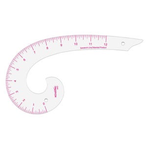 Kearing® 12&quot; Clear Plastic Comma Shaped French Curve Ruler for Pattern Making Sewing and Quilting
