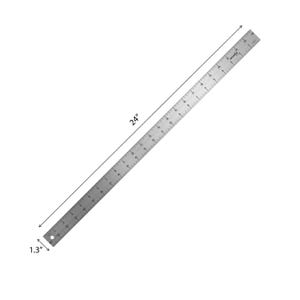 Kearing® Aerospace Aluminum Ruler | Heavy Duty Anti Warping Straight Measuring Tool for Sewing, Woodworking, Architecture Drafting