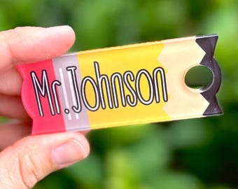 Teacher Stanley Name Plate, Personalized Teacher Gift, Pencil Tumbler Topper,Custom Cup Accessory, Back To School Gift, Teacher Appreciation
