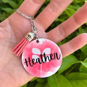 Personalized Red Aspen Keychain: Custom Team Member Gift