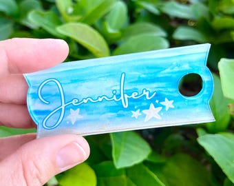 Beach Stanley Name Plate, Seashell Topper For 30oz or 40oz Lids