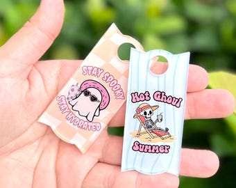 Summerween Stanley Cup Name Plate, Spooky Ghost Tumbler Topper, Cute Halloween Summer Cup Accessory, Personalized Stanley Decor,Gift For Her