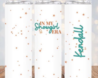 Personalized Showgirl Era Tumbler 20oz, Custom Name Party Cup, Girly Aesthetic Coffee Cup, Birthday Party Theme, Trendy Era Cup