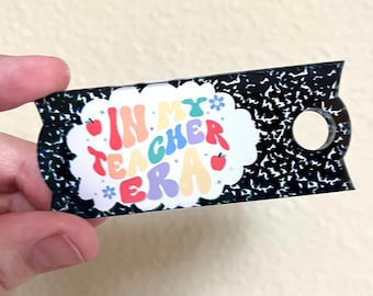 Teacher Stanley Name Plate, In My Teacher Era Topper, Personalized Teacher Gift, Custom Tumbler Lid Accessory, Teacher Appreciation