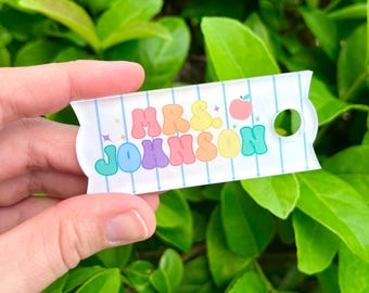 Teacher Personalized Stanley Plate, Notebook Tumbler Topper Accessories, Custom Cup Accessory, Back To School Gift, Teacher Appreciation