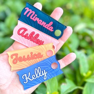 Personalized Stanley Tumbler Name Plate: Tropical Palm Lid Topper