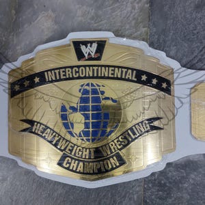 Intercontinental Heavyweight Wrestling Championship Replica Belt with Pure Leather and Brass Plates