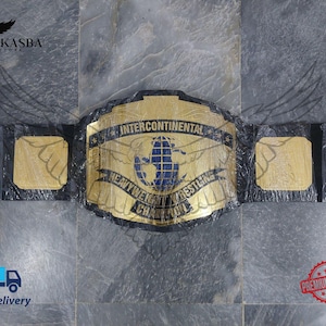 Intercontinental Heavyweight Wrestling Championship WWF Replica Belt with Pure Leather and Brass Plates