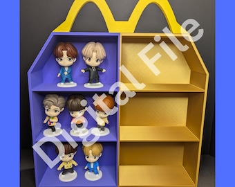 DIGITAL FILE |  SuperSized BTS TinyTan Display  | Happy Meal Display | Wall Mountable Shelf | 3D Printed
